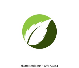 Green leaf ecology nature element vector icon - Vector