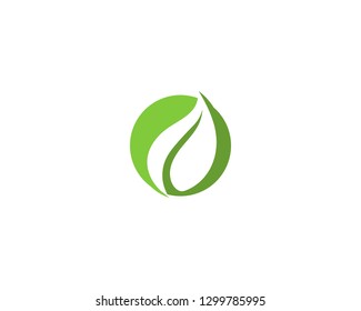 green leaf ecology nature element vector icon