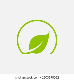 green leaf ecology nature element vector icon