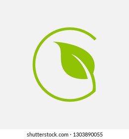 green leaf ecology nature element vector icon