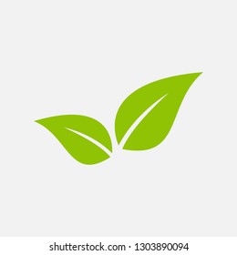 green leaf ecology nature element vector icon