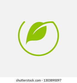 green leaf ecology nature element vector icon