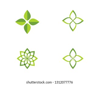 green leaf ecology nature element vector icon