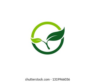 Green leaf ecology nature element vector