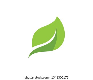 green leaf ecology nature element vector icon