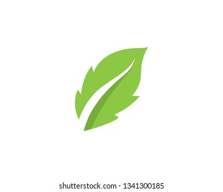 green leaf ecology nature element vector icon