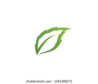 green leaf ecology nature element vector icon