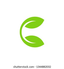 Green leaf ecology nature element vector icon