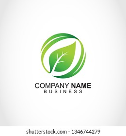 Green leaf ecology nature element vector logo