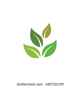 green leaf ecology nature element vector icon