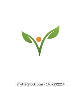 green leaf ecology nature element vector icon