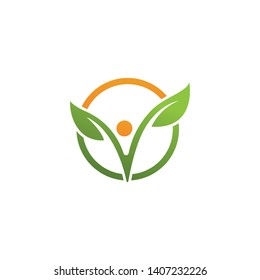 green leaf ecology nature element vector icon