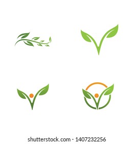green leaf ecology nature element vector icon