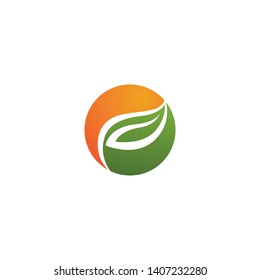 green leaf ecology nature element vector icon