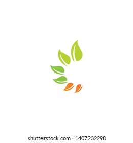 green leaf ecology nature element vector icon
