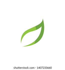 green leaf ecology nature element vector icon