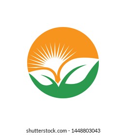 Green leaf ecology nature element vector icon