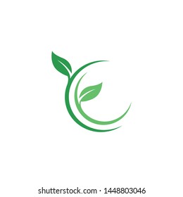 Green leaf ecology nature element vector icon