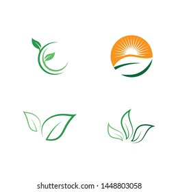 Green leaf ecology nature element vector icon