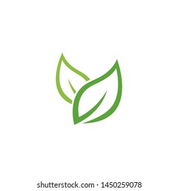 Green leaf ecology nature element vector icon