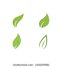 Green leaf ecology nature element vector icon