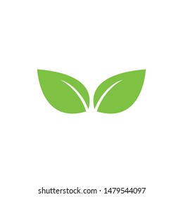 green leaf ecology nature element vector icon