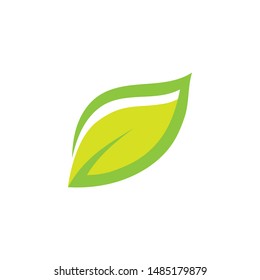 green leaf ecology nature element vector icon