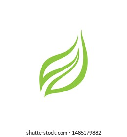 green leaf ecology nature element vector icon