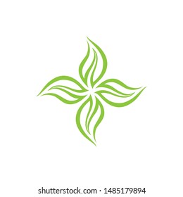 green leaf ecology nature element vector icon