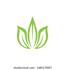 green leaf ecology nature element vector icon