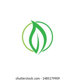 green leaf ecology nature element vector icon