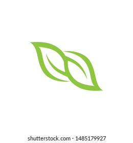 green leaf ecology nature element vector icon