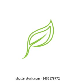 green leaf ecology nature element vector icon