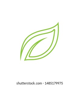 green leaf ecology nature element vector icon