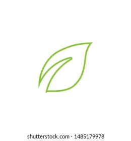 green leaf ecology nature element vector icon