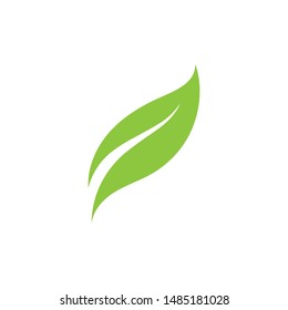 green leaf ecology nature element vector icon