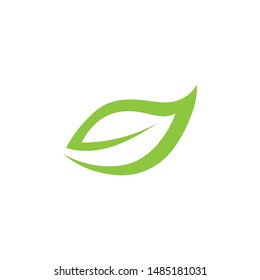 green leaf ecology nature element vector icon