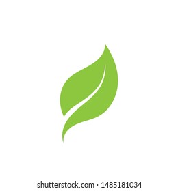 green leaf ecology nature element vector icon