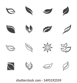 green leaf ecology nature element vector icon