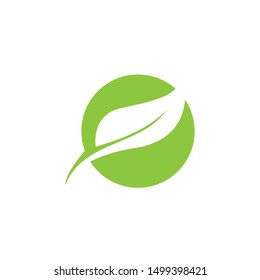 Green leaf ecology nature element vector icon