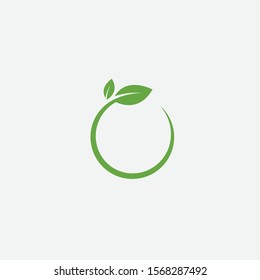 Green leaf ecology nature element vector icon, Leaf circle Icon, green leaf ecology nature element vector