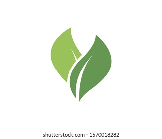 Green leaf ecology nature element vector icon