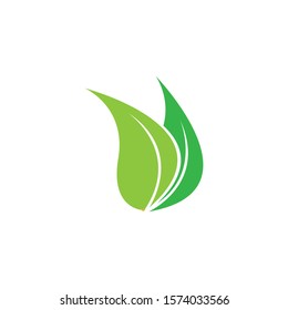 Green leaf ecology nature element vector icon