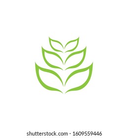 Green leaf ecology nature element vector icon