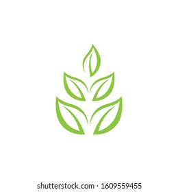 Green leaf ecology nature element vector icon