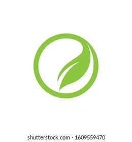 Green leaf ecology nature element vector icon