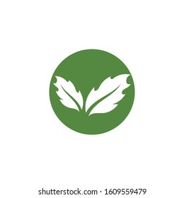 Green leaf ecology nature element vector icon