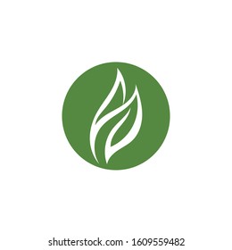 Green leaf ecology nature element vector icon