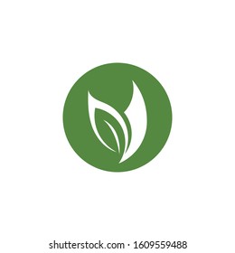 Green leaf ecology nature element vector icon