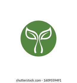 Green leaf ecology nature element vector icon
